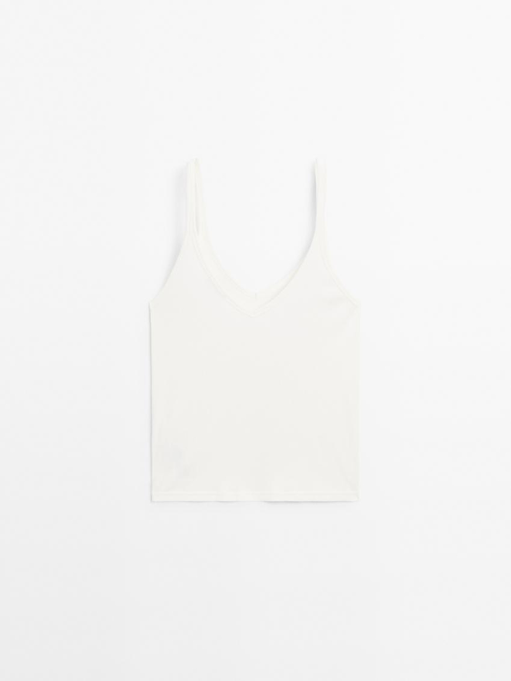 Massimo Dutti Топ из 100% хлопка, натуральный, кремовый