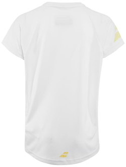 Футболка для мальчика теннисная Babolat Performance Crew Neck Tee Boy - white/dark yellow