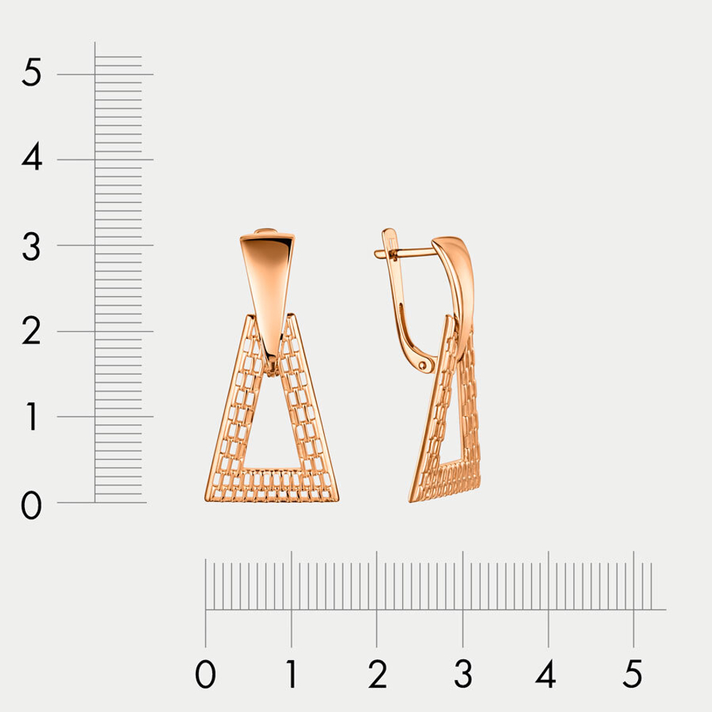 Длинные серьги для женщин из розового золота 585 пробы без вставок (арт. 021192-1000)