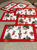 Ланчматы "Новый год" 45х35 см двусторонние, жесткие из ткани Duck