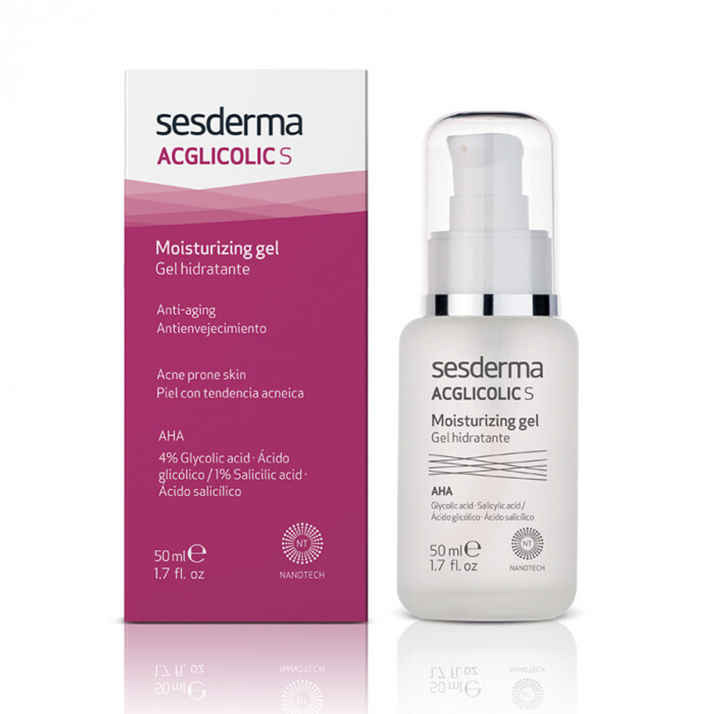 Sesderma ACGLICOLIC S Moisturizing gel - Гель увлажняющий с гликолевой и салициловой кислотой, 50 мл