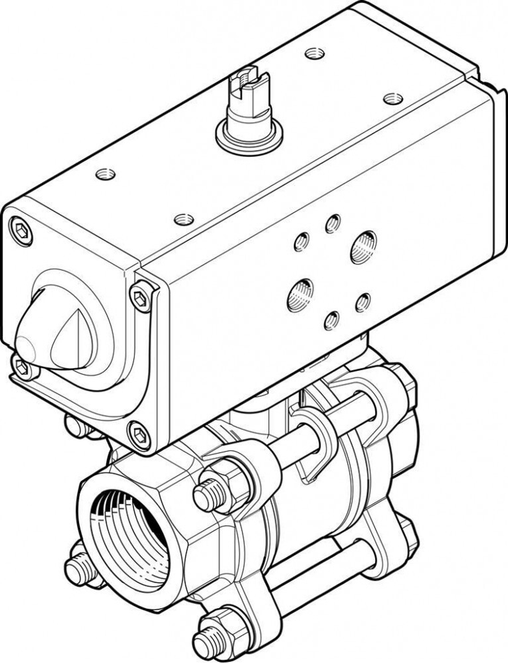 VZBA-3/8-GG-63-T-22-F0304-V4V4T-PP15-R- Шаровой кран с приводом
