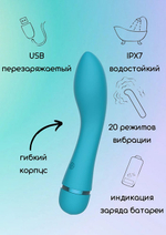 Бирюзовый перезаряжаемый вибратор 16,8см Lola Games Fantasy Whaley 7911-03lola