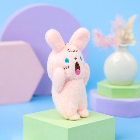 Мягкий брелок Cry кролик, розовый 10 см