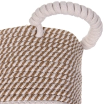 Корзинка вязаная интерьерная с ручками «ТРИГОЙЯ», цвет беж/белый, 30*22*20см, (лейбл селфи)