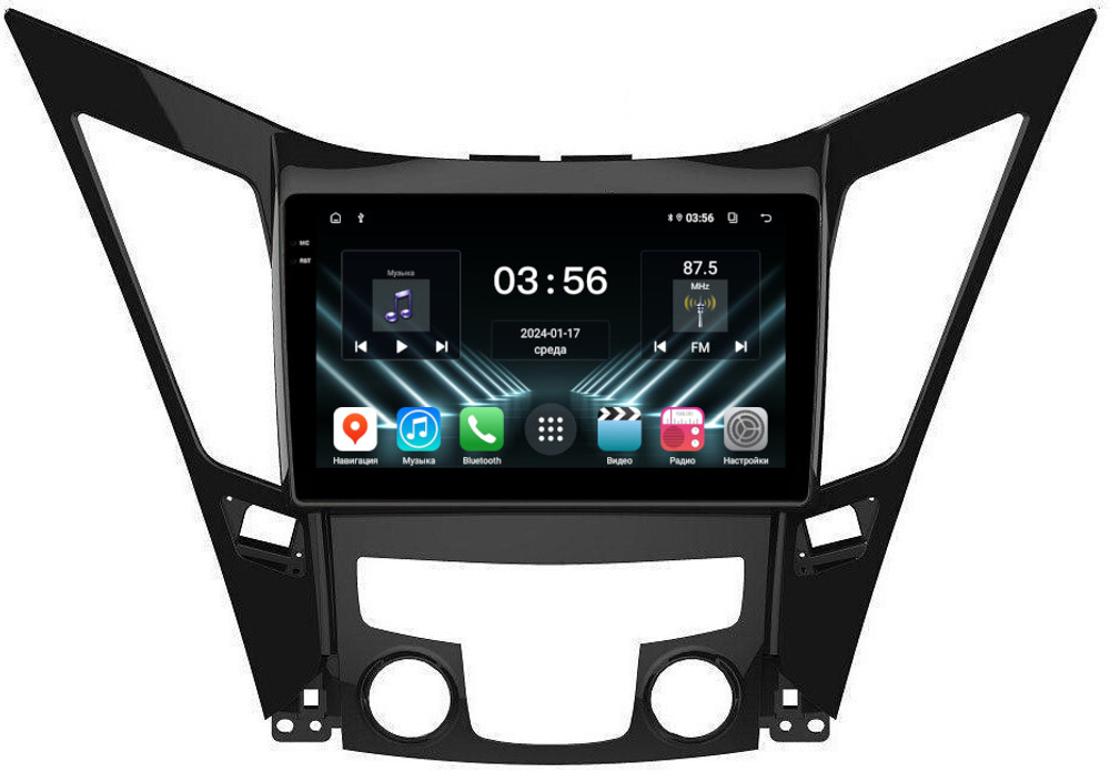 Магнитола для Hyundai Sonata 6 2010-2013 - FarCar DX794M монитор 9.5" IPS на Android 13, 4+64Гб, CarPlay