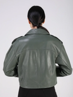 Кожаная куртка демисезонная косуха оверсайз