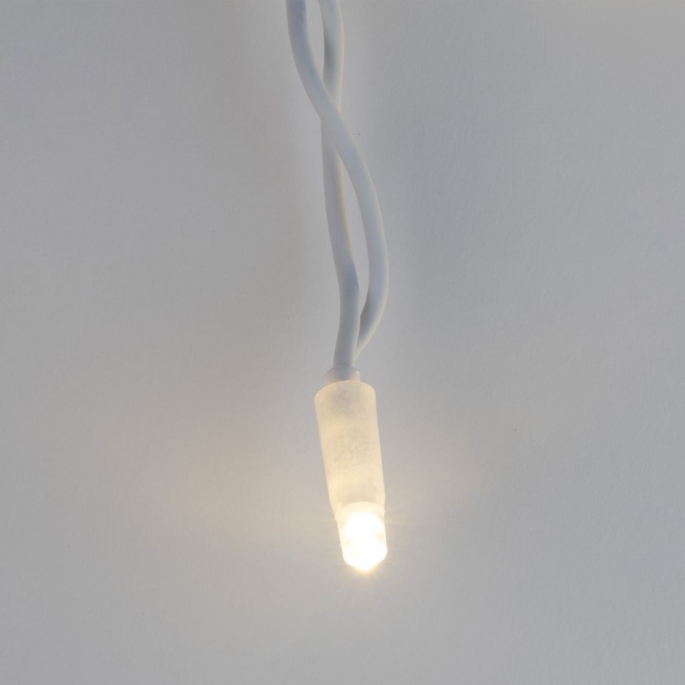 ULD-B3010-200-SWK WARM WHITE IP67 Бахрома светодиодная со статическим свечением. 3м. Соединяемая. 200 светодиодов. Теплый белый свет. Провод белый. TM Uniel.