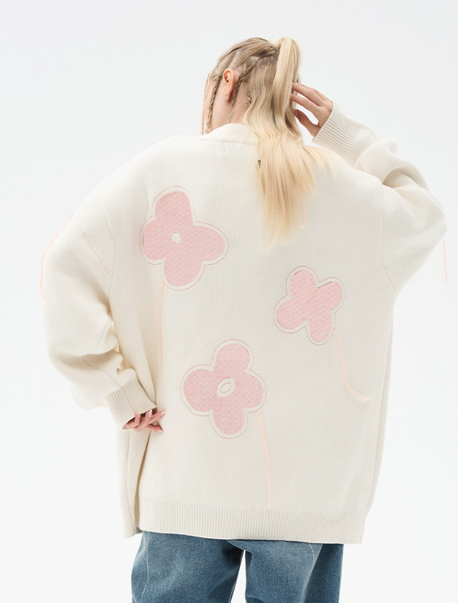 Кардиган HARSHandCRUEL "Minimalistic Flowers" Oversized Cardigan