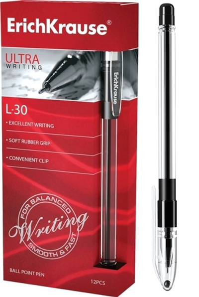 Ручка шариковая 0,7 мм черная "ULTRA L-30" (ErichKrause)