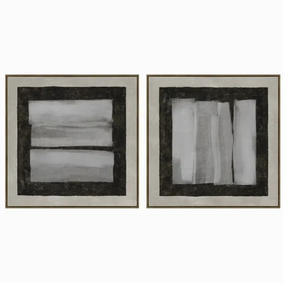 Постер Herald twin 100х100 см, бежевый, белый, чёрный