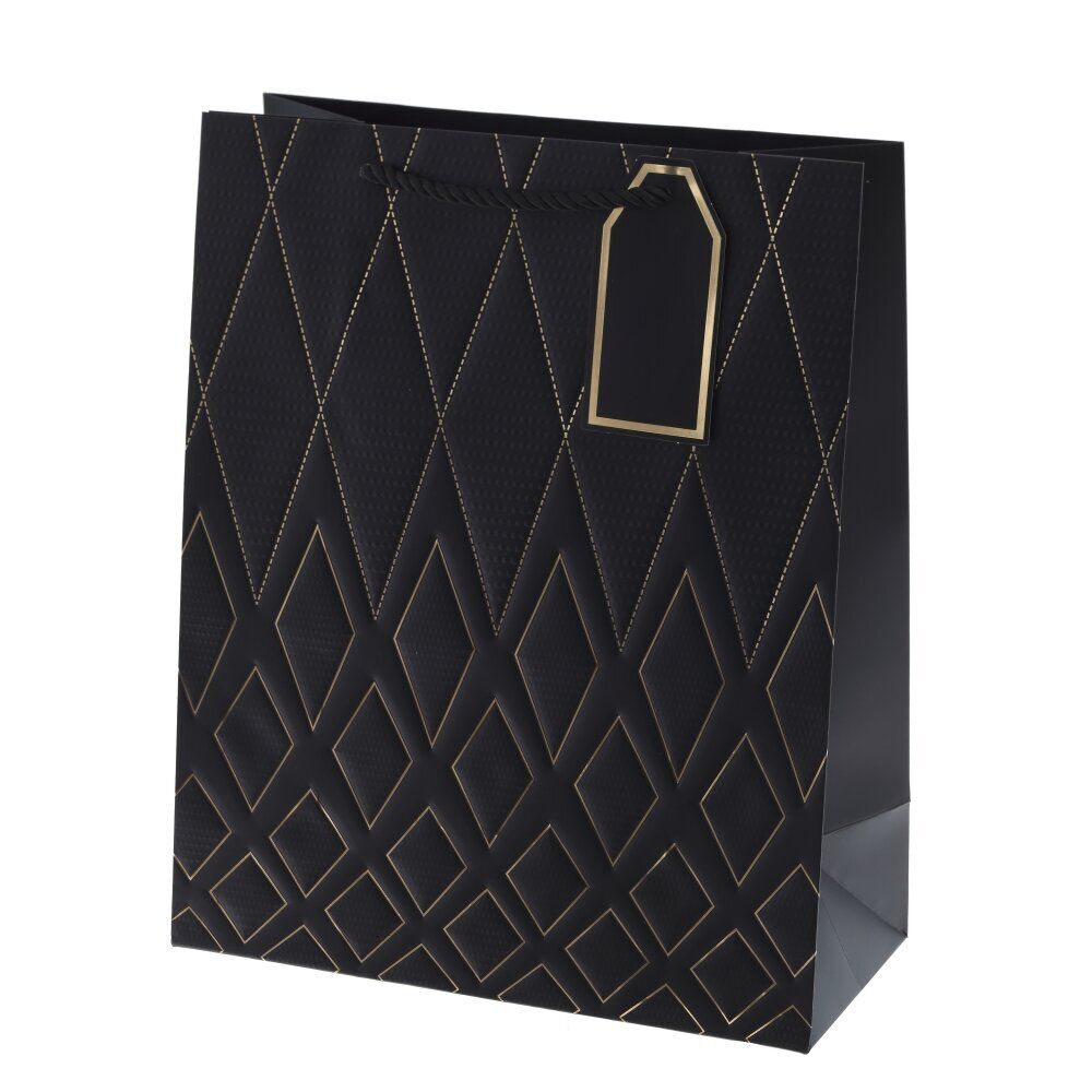 GAEM Пакет подарочный M (бумага 210г/м2, блок 12шт), L26 W12 H32 см, 4в.