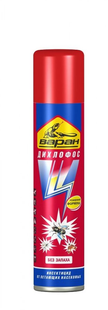 Дихлофос - аэрозоль ВАРАН ЭКСТРА СИНИЙ БЕЗ ЗАПАХА,от летающих насекомых 190 мл арт.03.04.116.12, 03.03.001.12