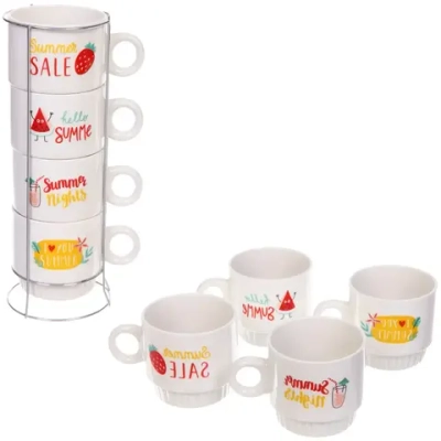 Набор кружек на стойке 280мл «Летние фрукты»