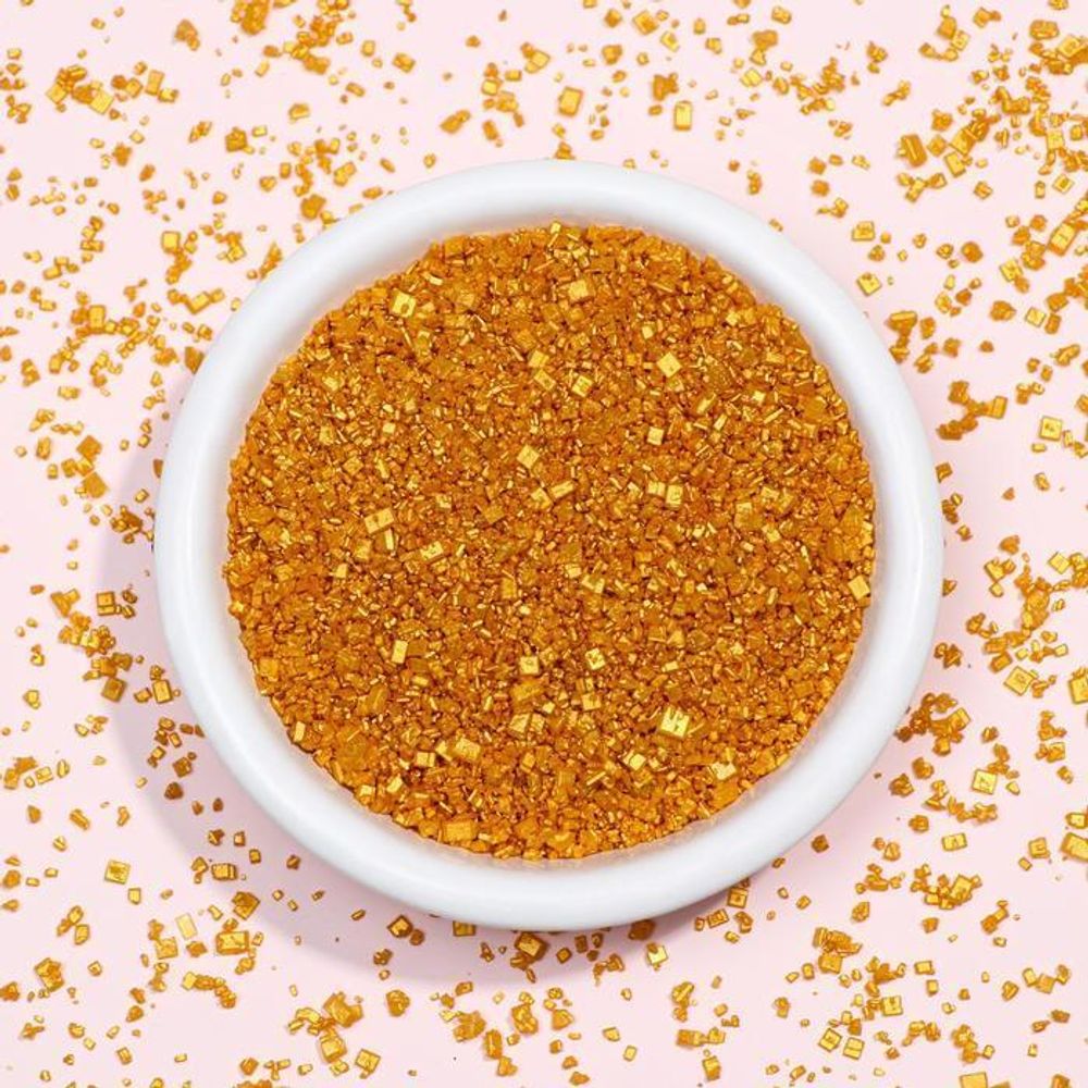 Посыпка ДЕКО-ПРО Сахар крист. ЗОЛОТОЙ цветной, 1 кг