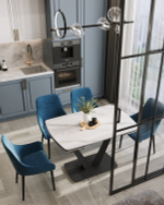 Стул Диана велюр сине-зеленый