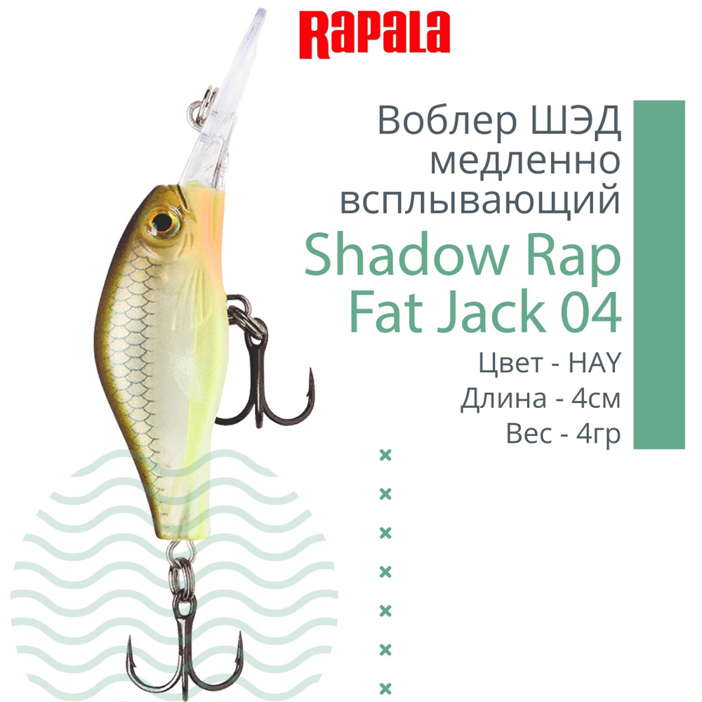 Воблер Shadow Rap Fat Jack 04, 4см, 4гр, цвет BG