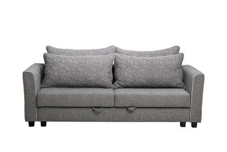 Диван Garda Decor Марко (Marco) трехмест. раскл., букле серый Flona-SER+Buta-SER 225*102*92 см
