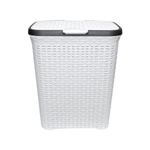 Корзина для белья 60л. с крышкой белая