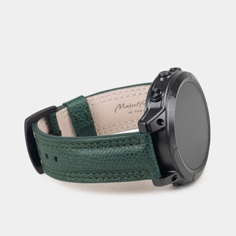 Ремешок для часов Garmin 43 mm классический из кожи теленка, зеленого цвета