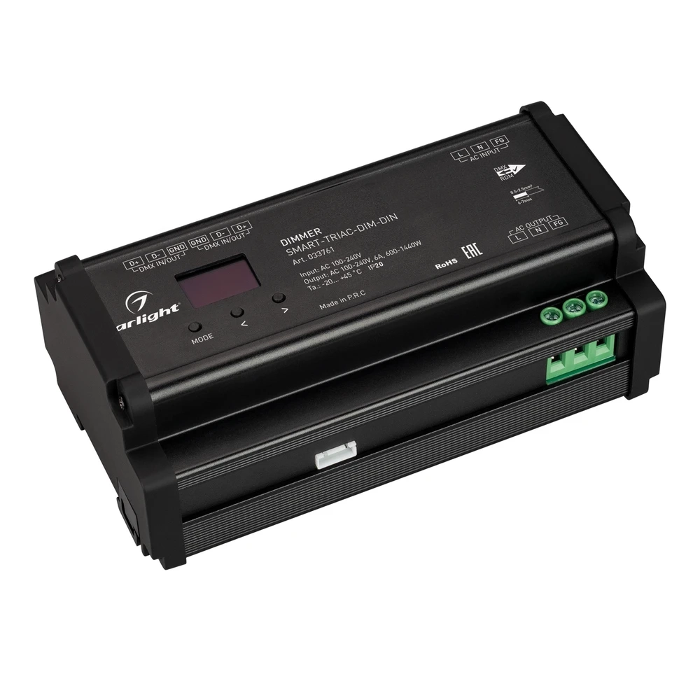 Диммер SMART-TRIAC-DIM-DIN 230V 6A RF Arlight 033761