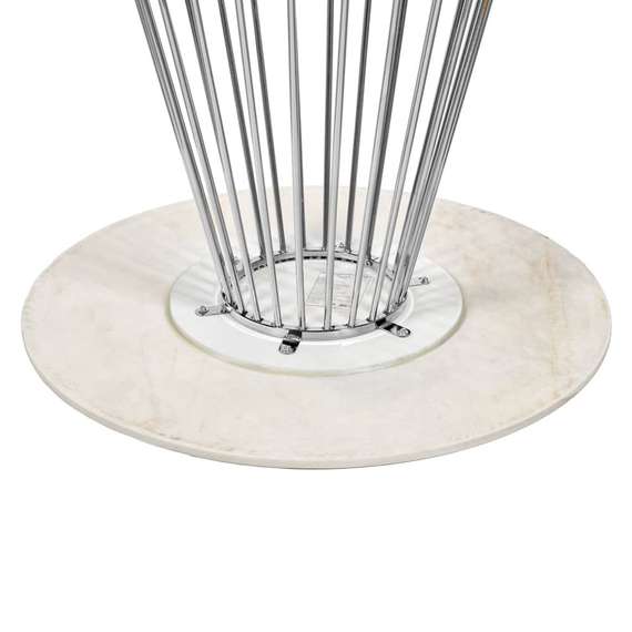 Стол Liverpool Ø100 см, белый мрамор с хромированными ножками