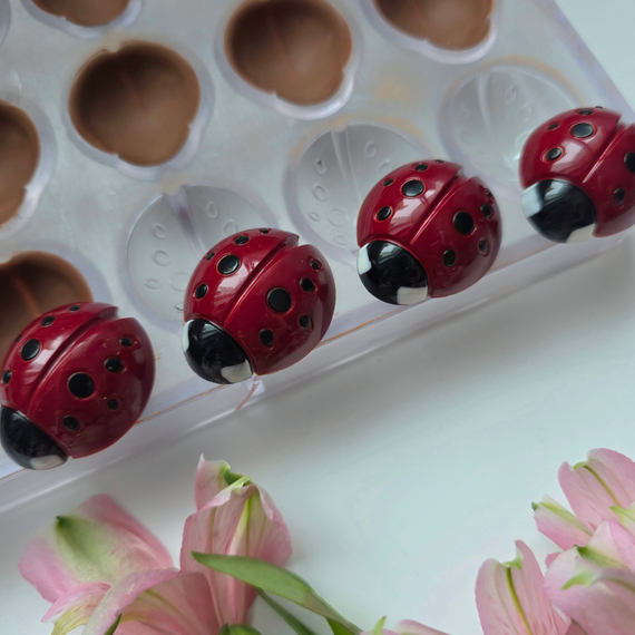 1050 | Форма для шоколадных конфет "Божья коровка" (275*135 мм)