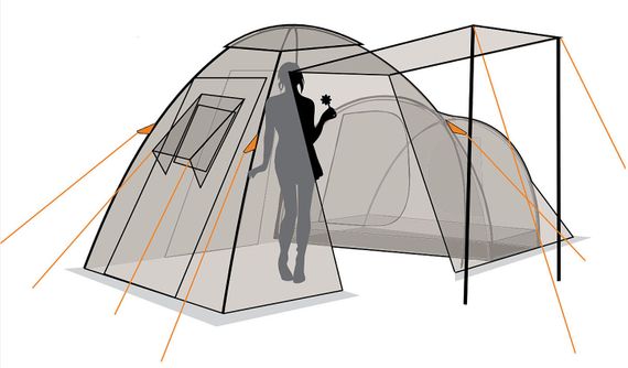 Палатка Canadian Camper HYPPO 4, цвет woodland, схема 2.