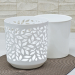 Кашпо Leaves 2,5л, белый/белый