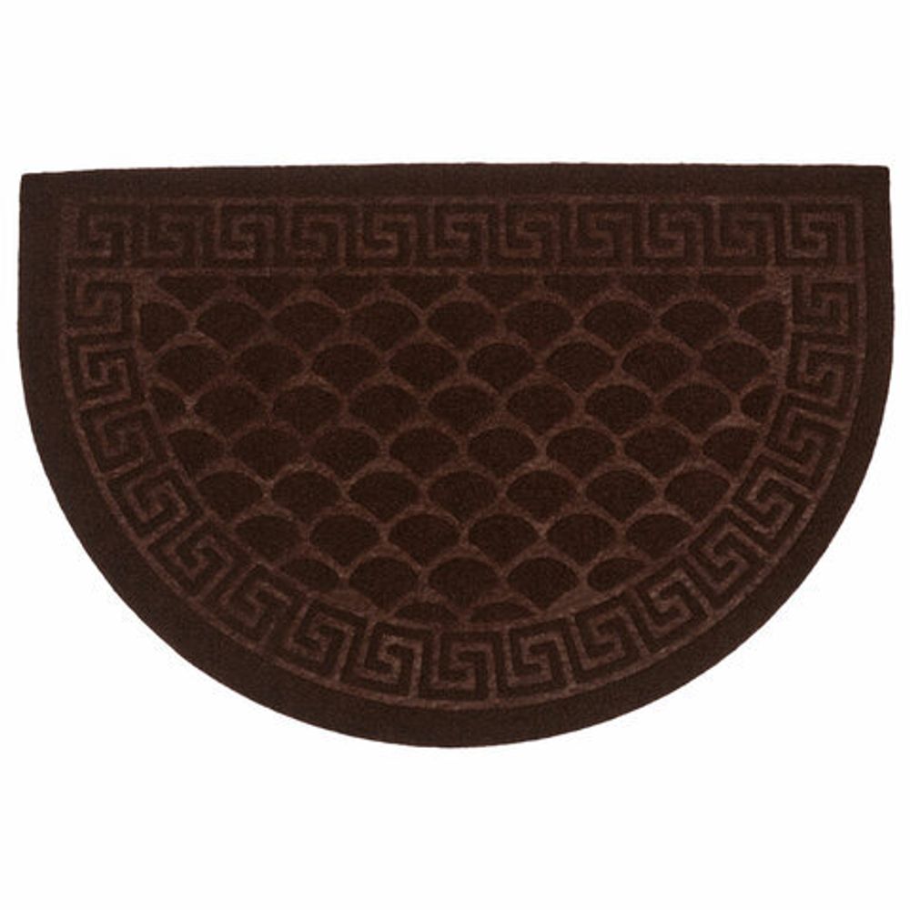 Коврик придверный 60х90 см, венге, грязезащитный, 430 г/м2,полукруг,чешуйки, ЛЮБАША, 701053