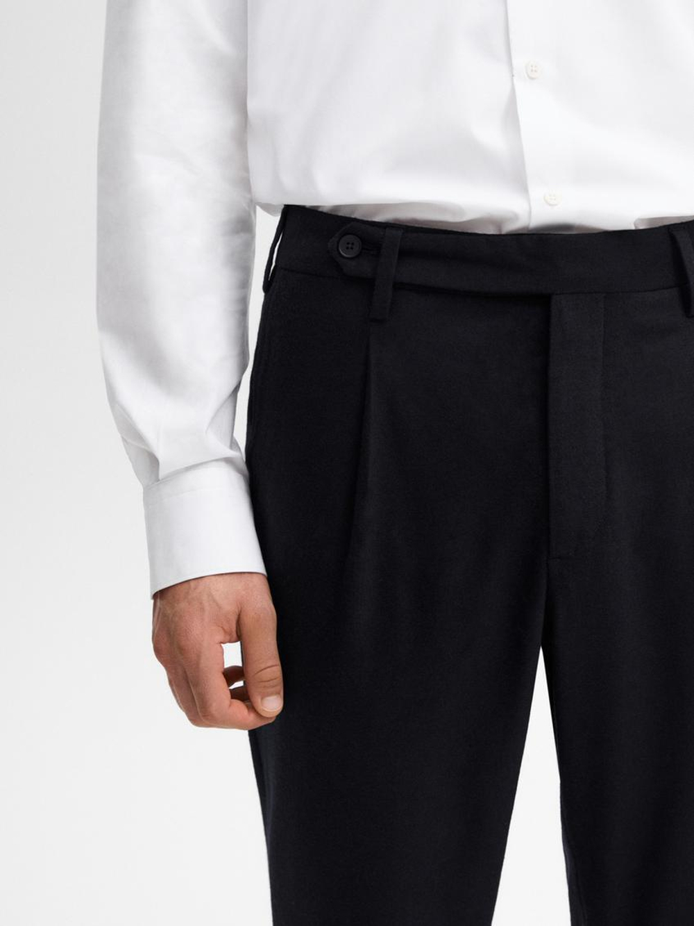 Massimo Dutti Костюмные брюки из смесовой шерсти, темно-синий