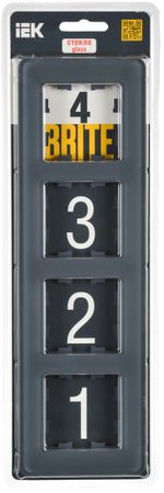 BRITE Рамка 4-местная РУ-4-2-Бр стекло графит RE IEK