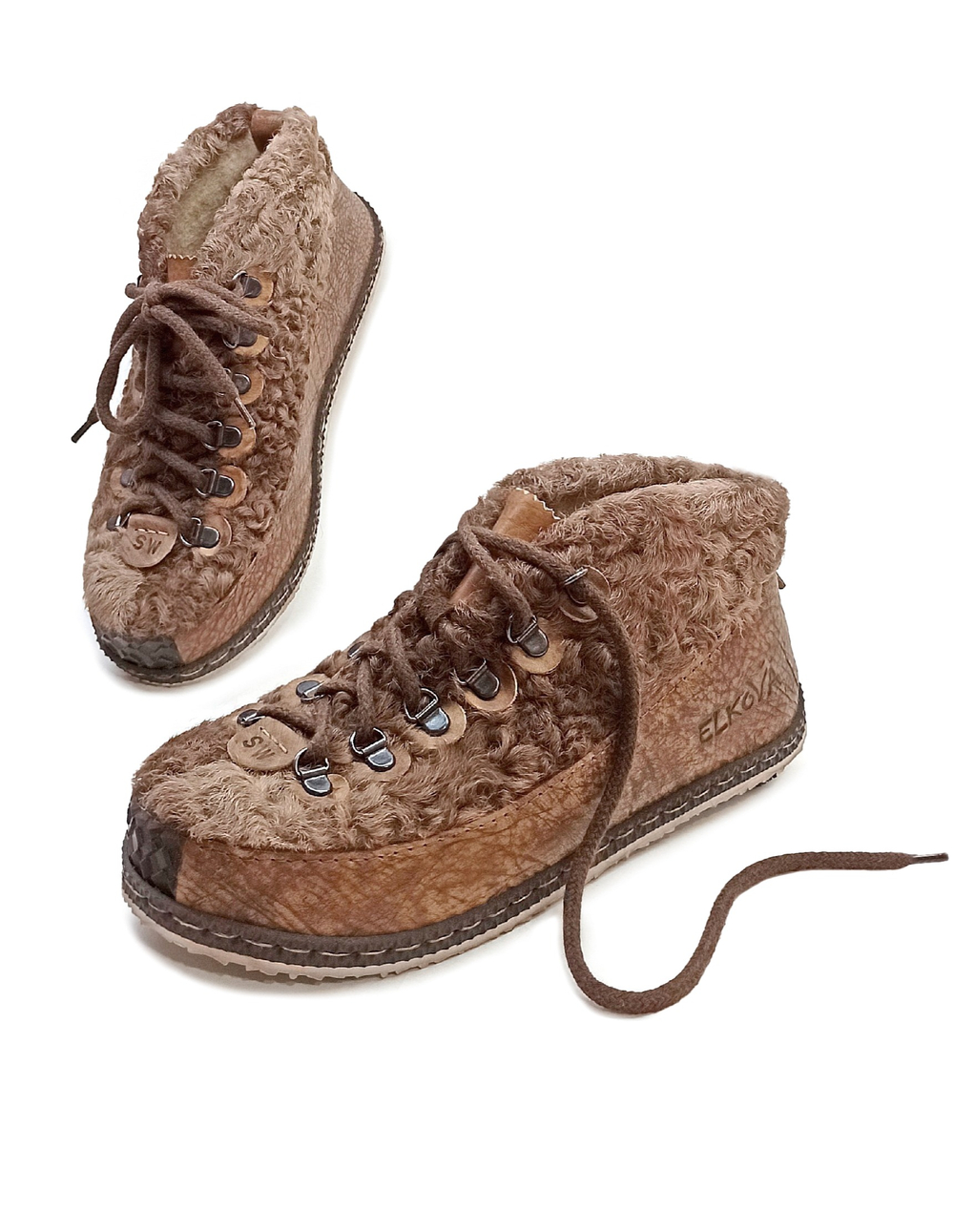 Ботинки из натурального каракуля "In Brown"