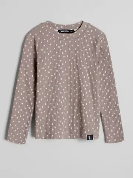 Лонгслив базовый для девочки с принтом