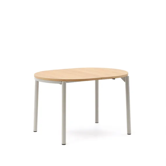 Montuiri круглый раздвижной стол из дубового шпона и белой стали