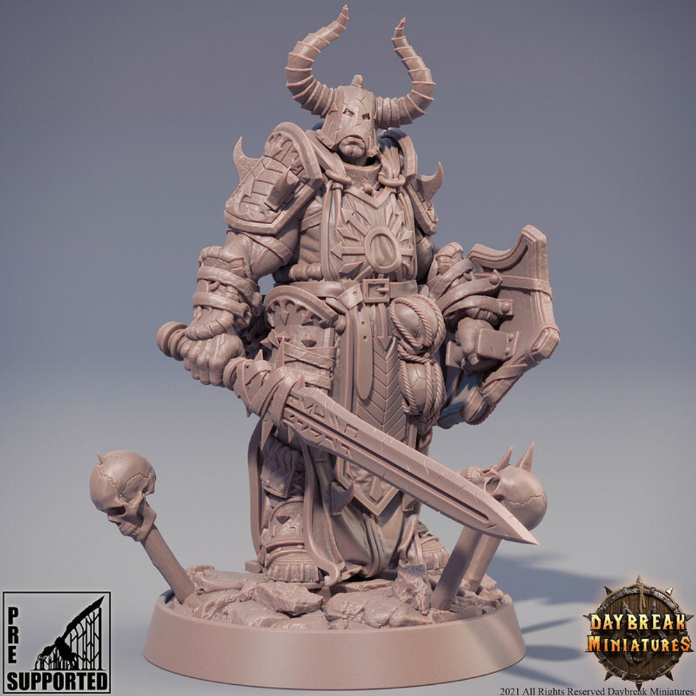Человек Воин Паладин Варвар Файтер Рыцарь миниатюра для dnd, днд, pathfinder, фентези, Настольная игра, НРИ, Варгейм, РПГ