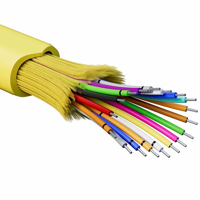 Кабель волоконно-оптический, распределительный, арамидные упрочняющие нити, для внутренней прокладки, нг(A)-HFLTx, 18 ОВ, категорияOS4 (G.652.D) плотный буфер, 0,4 кН, барабан 2000 м