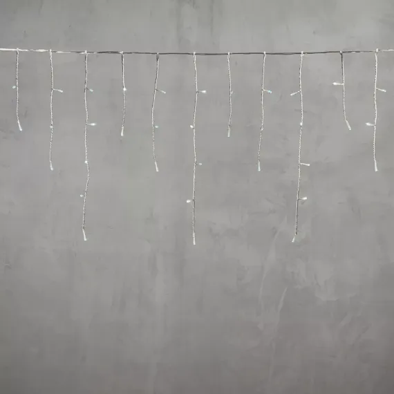 Светодиодная бахрома 3*0.5 м., 3 батарейки типа D 4.5V, 100 LED ламп холодно белого цвета, прозрачный силикон, LTC (ECC100-10-8W)