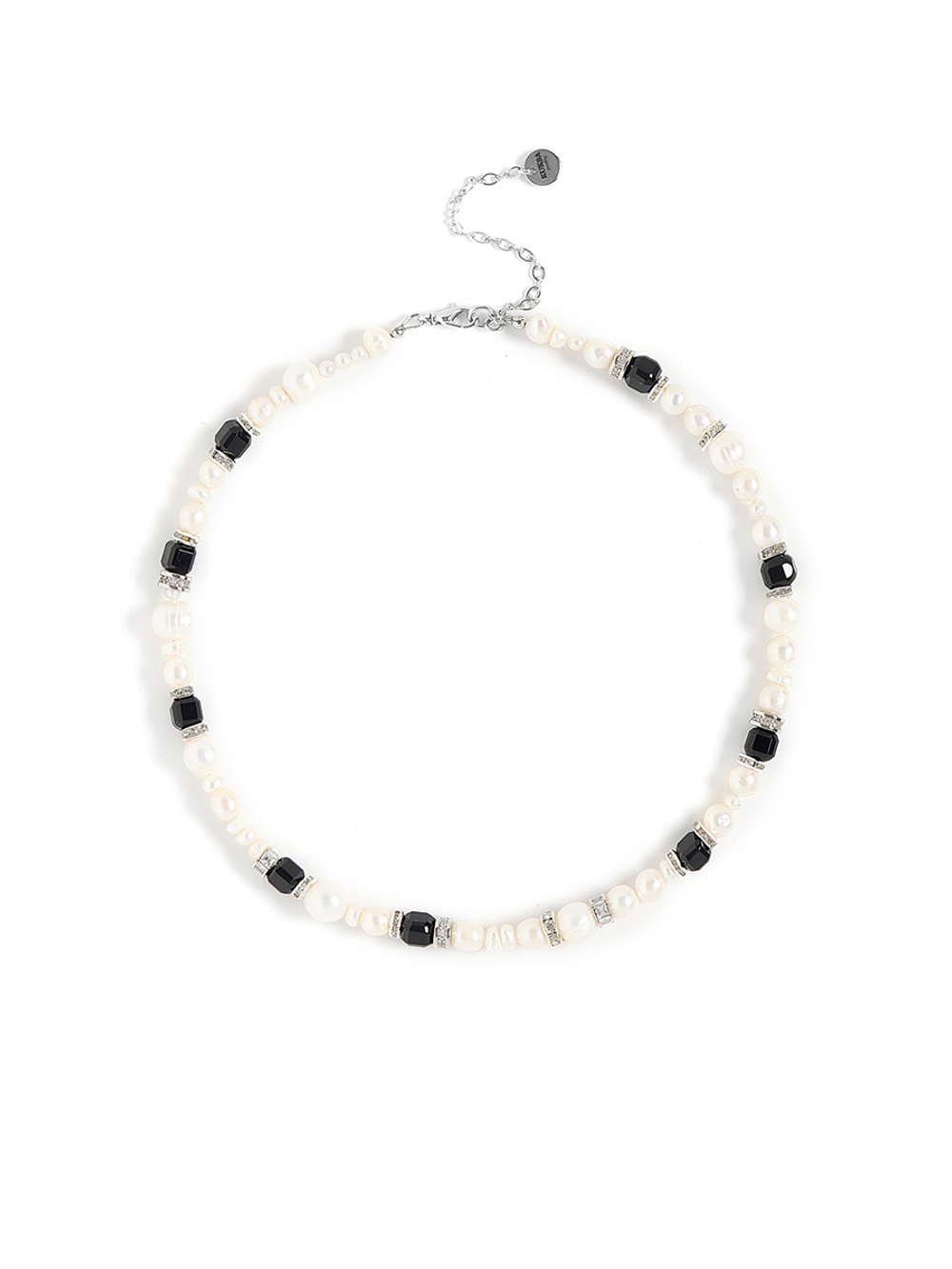 Чокер "Pearl charm" с черным агатом Silver