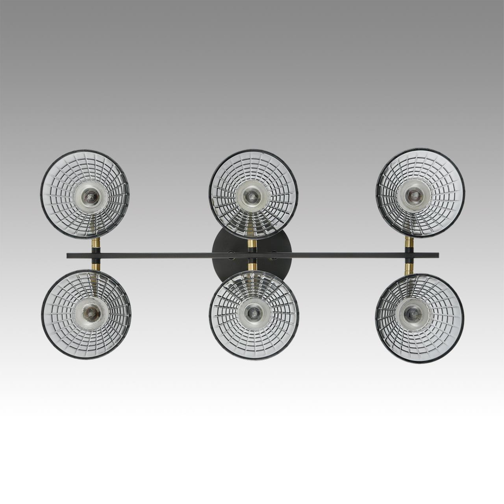 8044/6C MODERNI LN25 186 черный, латунь/дымчатый металл/стекло Люстра потолочная Е14 6*40W 220V ANRIYA