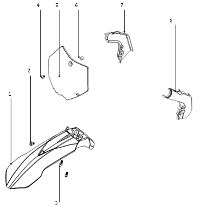 Запчасти F к питбайку Motax MINICROSS 50 PS_ES