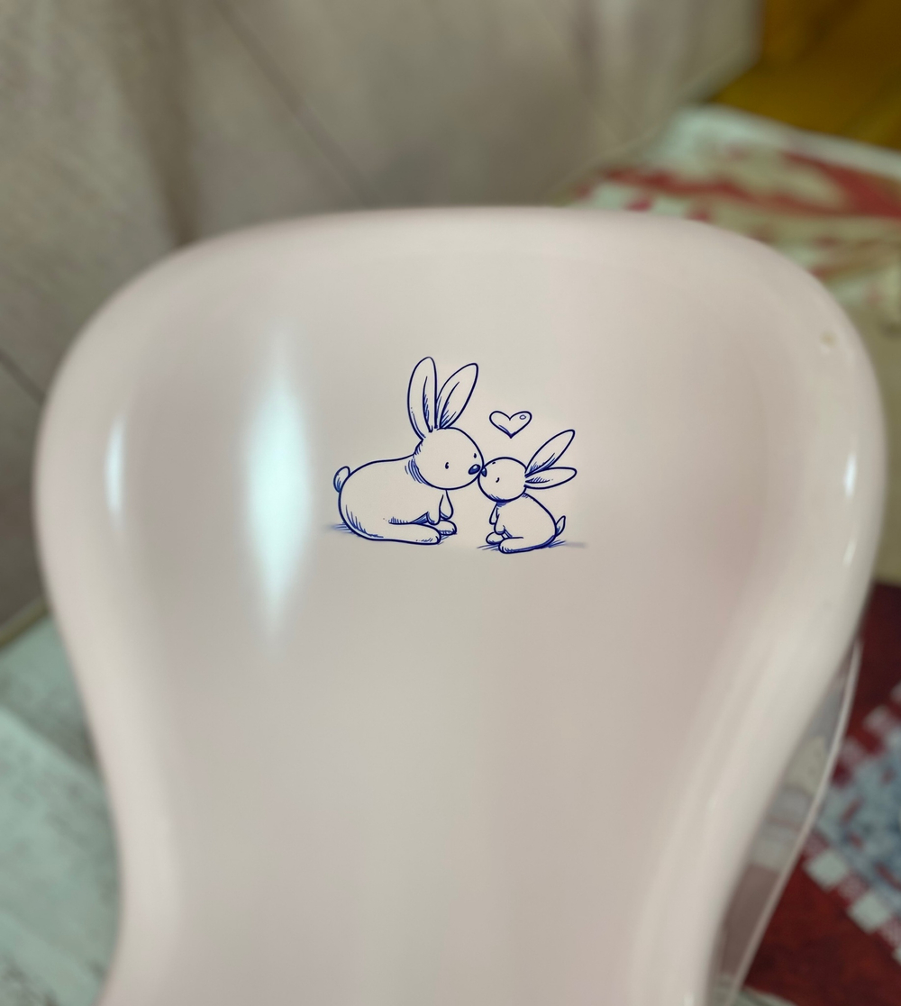 Кресло в ванну "Кролики" (Little Bunny) (pink-розовый)