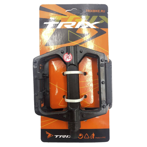 Педали TRIX PLATFORM алюминиевые, 110x100мм, резьба 9/16", с шипами, черные (50)