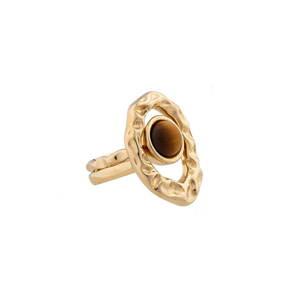 Кольцо двойное Possebon Tiger Eye 18 мм K7158.15/17.8 BR/G