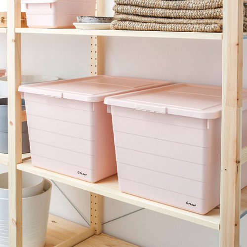 Коробка с крышкой IKEA SOCKERBIT (СОКЕРБИТ), Розовый, 38x51x30 cm