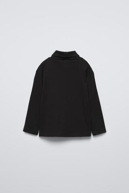 ZARA ОДНОТОННЫЙ ТОП С ВОРОТНИКОМ-СТОЙКОЙ, ЧЕРНЫЙ