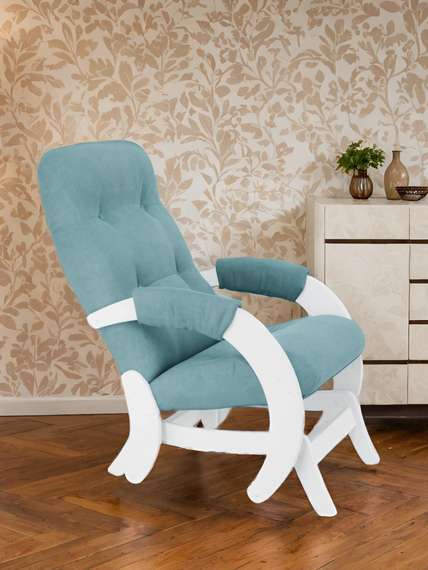 Кресло-маятник Модель 68 Ткань ультра минт, каркас молочный дуб