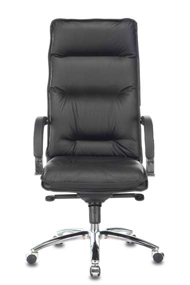 Кресло руководителя Бюрократ T-9927SL черный кожа крестов. металл хром