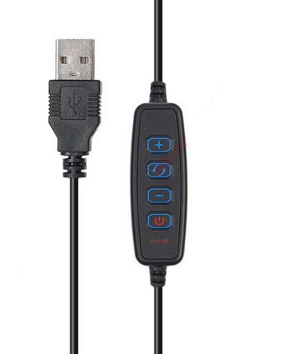 Кольцевая лампа для фото ZD666 10,5" (черный) мятая упаковка