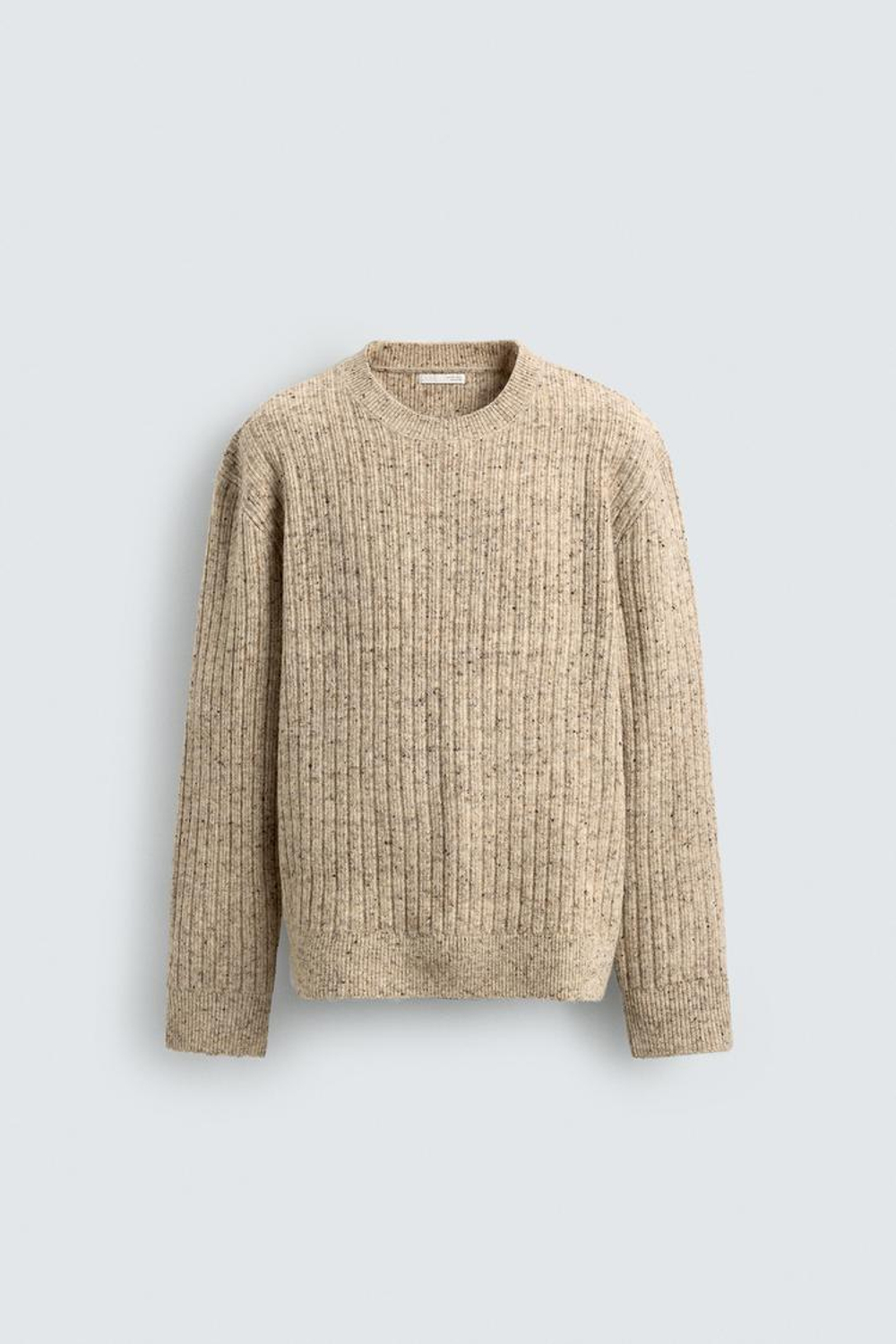 ZARA СВИТЕР В РУБЧИК С ПУГОВИЦАМИ, ЭКРЮ